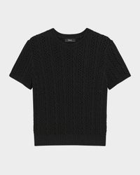 Crewneck Cable-Knit Tee