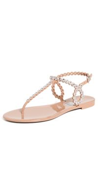 Aquazzura Almost Bare Crystal Jelly Sandals Powder Pink 37.5