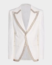Men's 70s Glam Stud-Trim Blazer