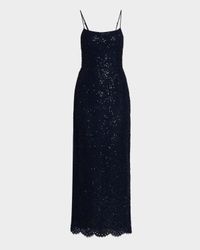 Sleeveless Sequin Lace Column Gown