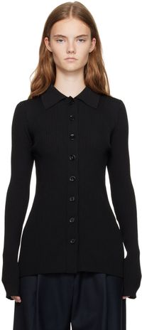 RECTO Black Both Sides Opening Cardigan