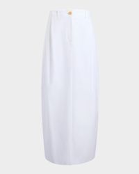Lucian Double-Pleated Tapered Maxi Skirt