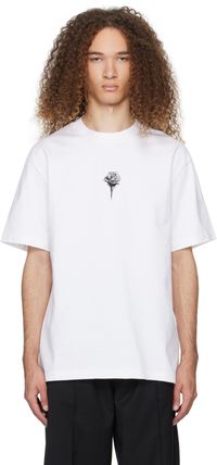 Han Kjøbenhavn T-shirt blanc à images de rose