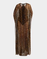 Leopard Print Sheer Kaftan