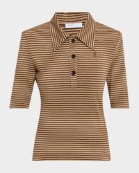 Striped Short-Sleeve Polo Shirt