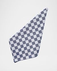 Navy Check Napkins, Set of 4