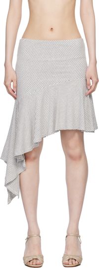 BELLE Gray & White Flounce Miniskirt