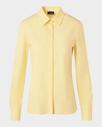 Stretch Poplin Button-Front Shirt