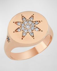 Venus Star 14k Diamond Pinky Ring, Size 7