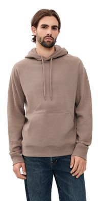 Faherty High Standard Fleece Hoodie Walnut Branch L