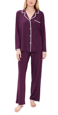 Eberjey Frida Long Pj Set Plum/Ivory XL
