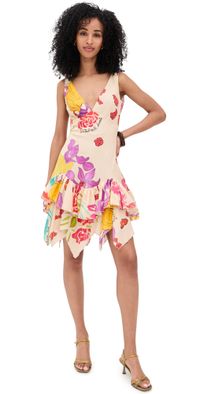 Donde Esteban Flores Cotton Mini Dress Flores XL