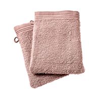 Coton Pur - Lot de 2 gants de toilette - Taille 15x21 - Rose