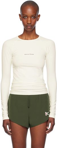District Vision T-shirt de sport à manches longues blanc cassé en jersey léger