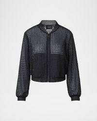 Taide Flower Embroidered Tulle Bomber Jacket