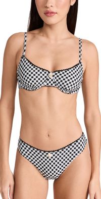 Solid & Striped The Daphne Bikini Top Blackout X Marshmallow L