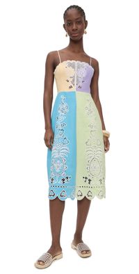 FARM Rio Multicolor Embroidery Sleeveless Midi Dress Multi XL