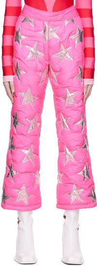 ERL Pink Embellished Puffer Trousers