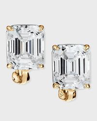 Sterling Silver 6.5ct Emerald-Cut Stud Earrings