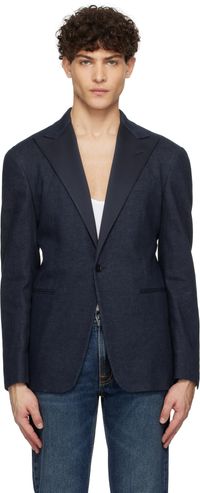 RRL Veston de smoking bleu marine en denim