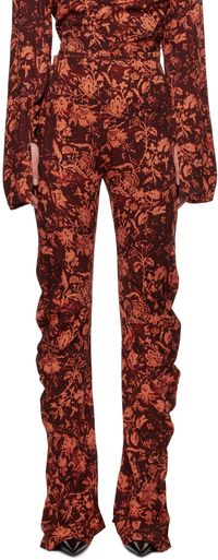 Jade Cropper Pantalon bourgogne et orange à coutures torsadées