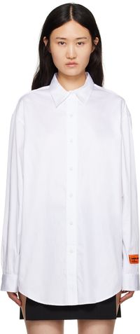 Heron Preston White Cut Out Shirt