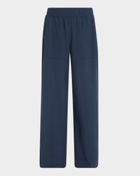 Stretch Woven Wide-Leg Pants