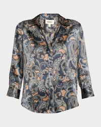 Multi-Etched Paisley Dani Silk Blouse