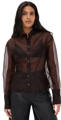 STAUD Aida Silk Top Earth L