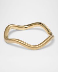 18K Yellow Gold Curve Stacking Ring, Satin