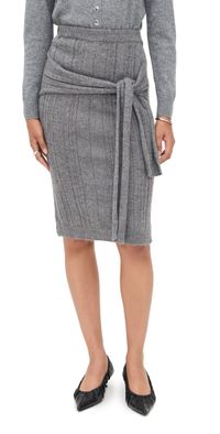 Simonett Stripe Wrap Knit Skirt Gray M/L