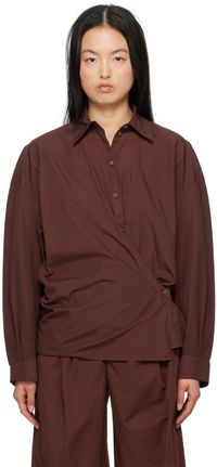 LEMAIRE Burgundy Twisted Shirt