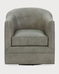 Gideon Leather Swivel Club Chair