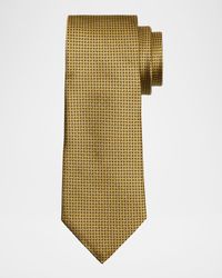 Men's Micro-Geometric Jacquard Silk Tie