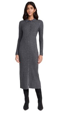 Alex Mill Long Sleeve Alice Ribbed Dress Medium Heather Grey XL