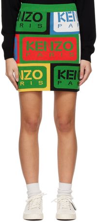 Kenzo Minijupe multicolore à motif à logos