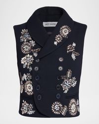 Crystal Embroidered Double-Breasted Vest