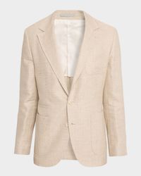 Men's Silk, Linen and Wool Twill Suit Jacket