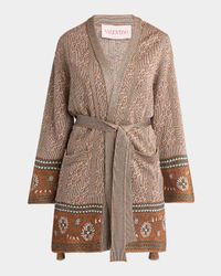 Metallic Knit Wrap Cardigan