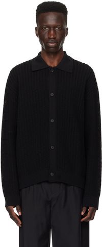 Solid Homme Black Button Cardigan