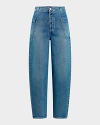 The Phoebe Patch Pocket Barrel-Leg Jeans