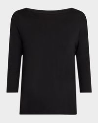 Soft Touch 3/4-Sleeve Pleat Back Crewneck Tee