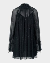Roux Embellished Chiffon Mini Dress