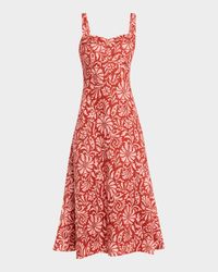 Aila Printed A-Line Midi Dress
