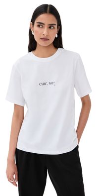 Victoria Beckham Classic Fit Slogan Tee White XL