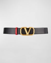 VLogo Reversible Leather Belt, 30mm