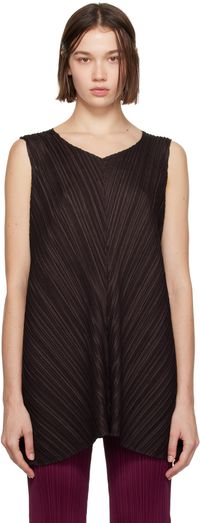 PLEATS PLEASE ISSEY MIYAKE Brown Mellow Pleats Top