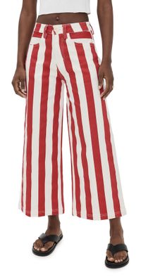 English Factory Bold Stripe Jeans Red/White XS