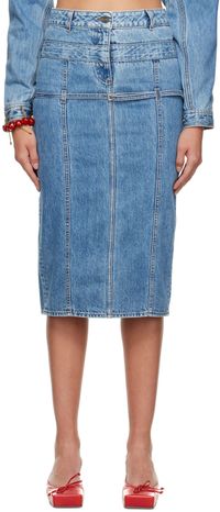 JACQUEMUS Blue Le Chouchou 'La Jupe De Nîmes Criollo' Denim Midi Skirt