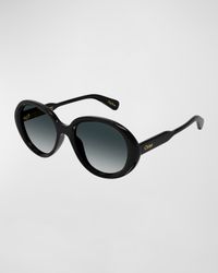 Gradient Acetate Round Sunglasses